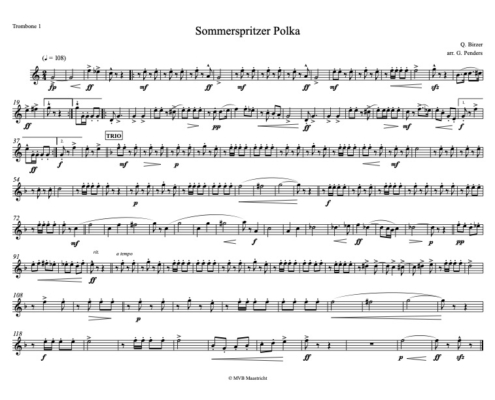 Sommerspritzer Polka - LS - Trombone 1 G sleutel in Bb